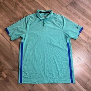 Nike Golf‎ Blue Athletic Casual Polo Men Medium Bin J-34